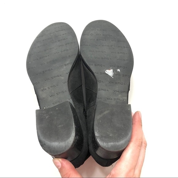 Via Spiga Oaklyn Leather Boots 6.5 Moto Ankle - Picture 6 of 7